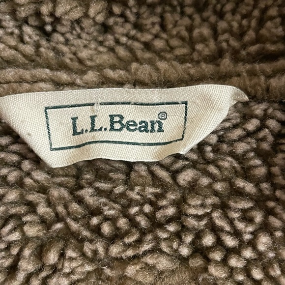 LL BEAN Women's Long Sleeve Sherpa Lined Embroidered Suede Jacket Sz L Brown‌ - Picture 3 of 5